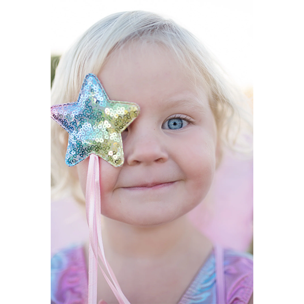 Great Pretenders Rainbow Sequins Skirt with Wings & Wand