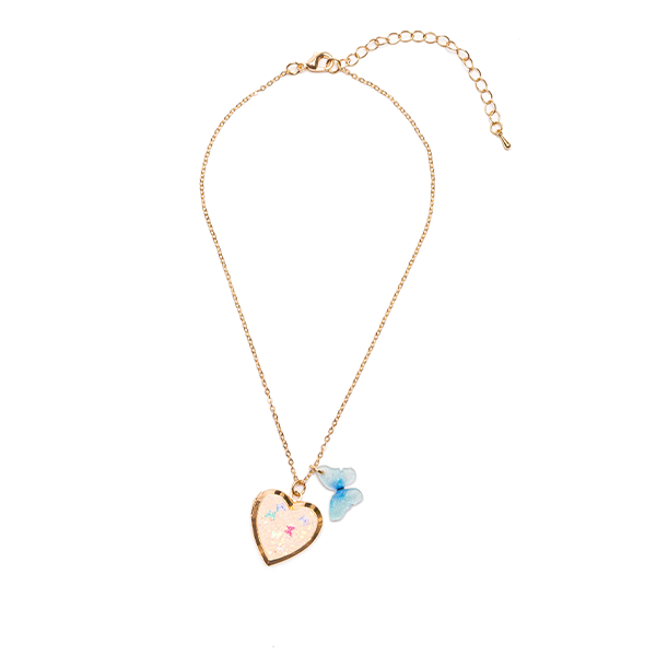 Great Pretenders Butterfly Heart Locket Necklace