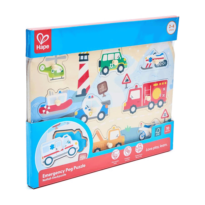Hape Emergency Vehicles Peg Puzzle