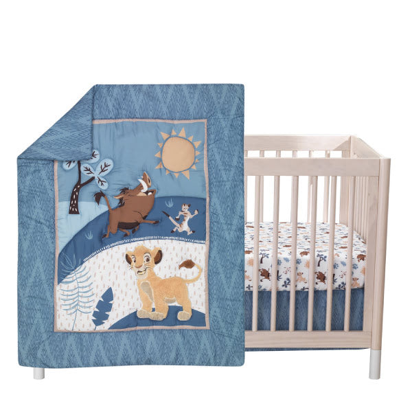 Lambs & Ivy Disney Baby Lion King Adventure Blue 3-Piece Crib Bedding Set