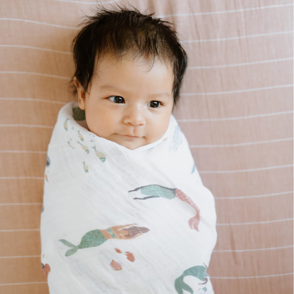 Little Unicorn Cotton Muslin Swaddle Blanket 3 Pack - Mermaids