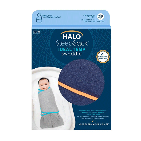 Small Halo Ideal Temp SleepSack Swaddle - Navy/Orange