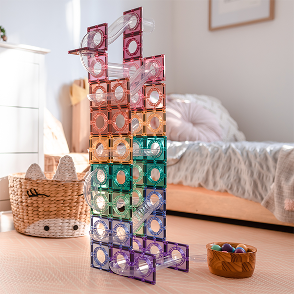 Connetix Magnetic Tiles Pastel Ball Run Pack - 106 Pieces