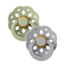 BIBS Boheme Pacifier 6-18 Months 2 PACK - Sage/Cloud