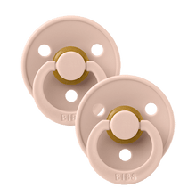 BIBS Original Colour Pacifier 0-6 Months 2 PACK - Blush/Blush
