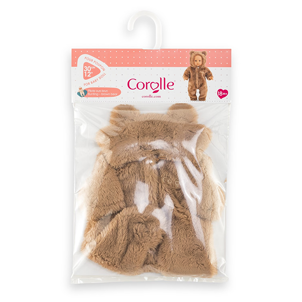 Corolle Brown Bear Bunting Outfit for 12" Baby Doll