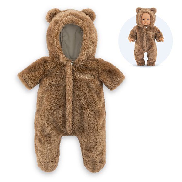Corolle Brown Bear Bunting Outfit for 12" Baby Doll