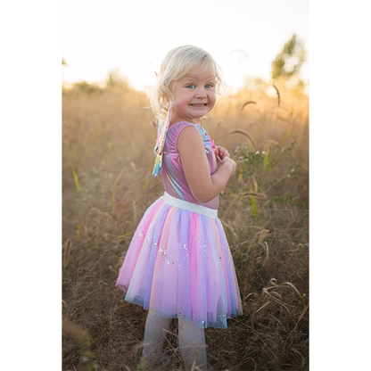 Great Pretenders Rainbow Sequins Skirt with Wings & Wand