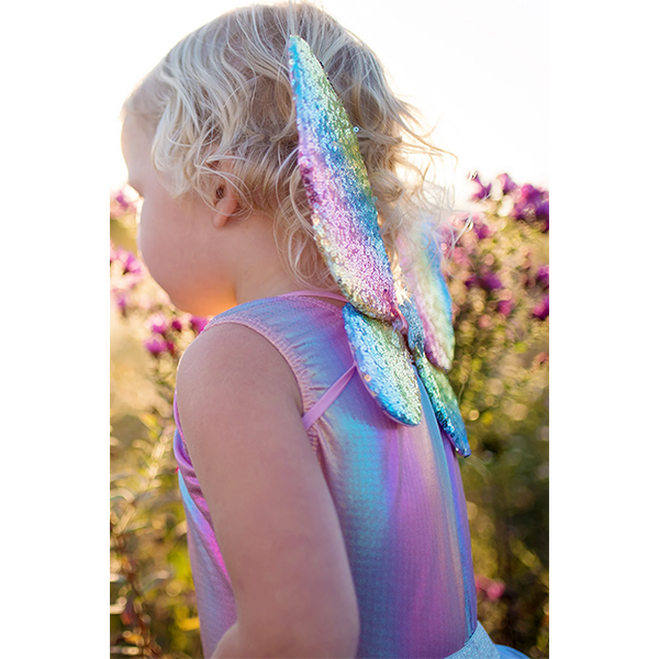 Great Pretenders Rainbow Sequins Skirt with Wings & Wand
