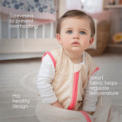 Medium Halo Ideal Temp SleepSack Wearable Blanket - Oatmeal/Pink