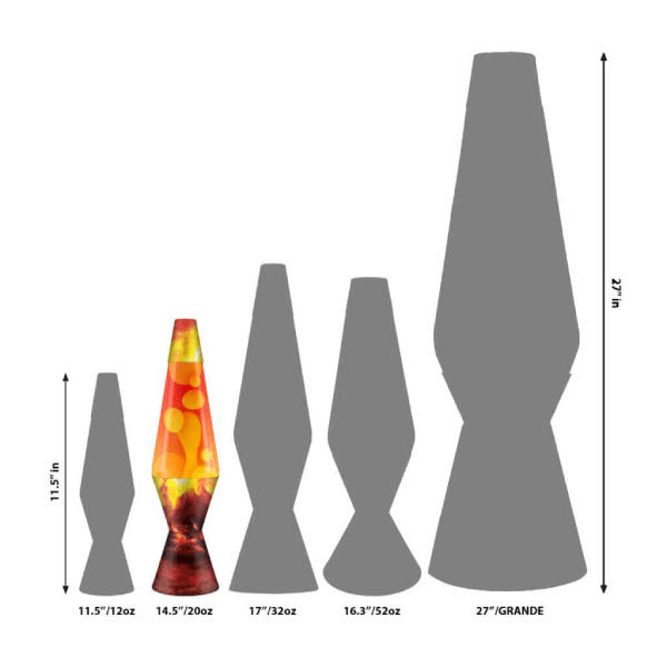 LAVA Lamp 14.5" with Errupting Crator - Yellow/Red