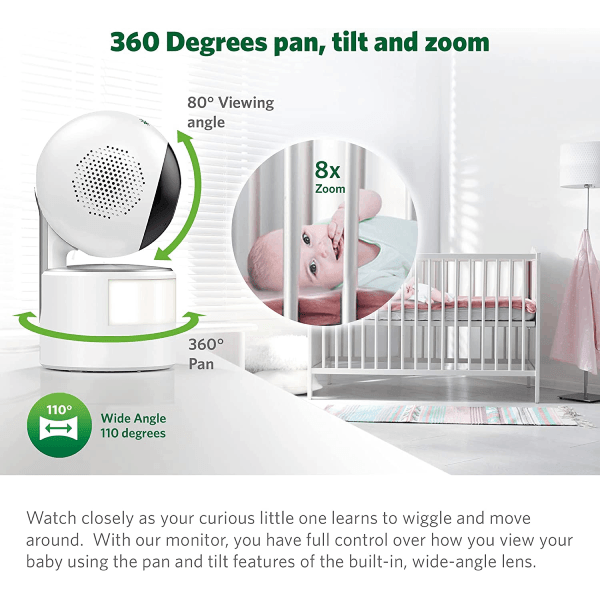 LeapFrog LF915HD 720p Video Baby Monitor with 5 Inch Display and 360 Degree Pan & Tilt Camera