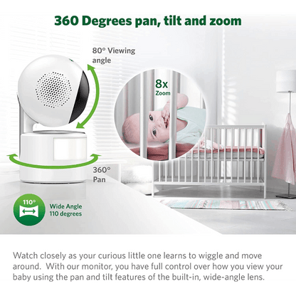 LeapFrog LF915HD 720p Video Baby Monitor with 5 Inch Display and 360 Degree Pan & Tilt Camera