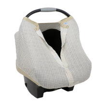 Little Unicorn Cotton Muslin Car Seat Canopy - Tan Gingham