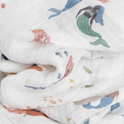 Little Unicorn Cotton Muslin Swaddle Blanket 3 Pack - Mermaids