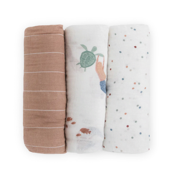 Little Unicorn Cotton Muslin Swaddle Blanket 3 Pack - Mermaids