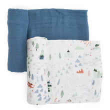 Little Unicorn Deluxe Muslin Swaddle Blanket 2 Pack - Dragon Days