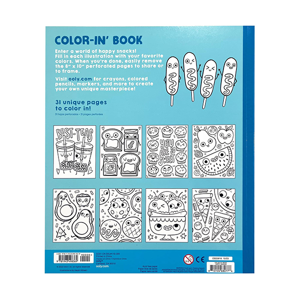 Ooly Colouring Book Happy Snacks