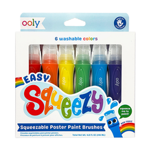 Ooly Easy Squeezy Squeezable Poster Paint Brushes - Set of 6
