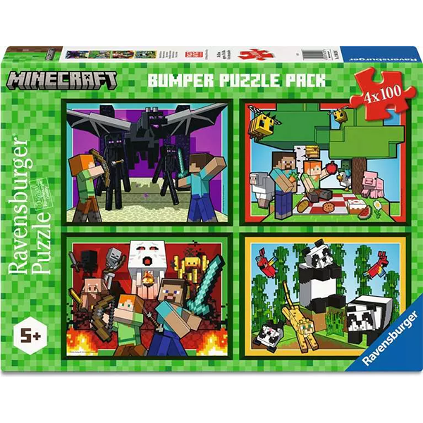 Ravensburger Minecraft 4 x 100 Piece Puzzle
