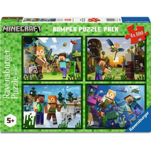 Ravensburger Minecraft 4 x 100 Piece Puzzle - Minecraft Bumper Pack