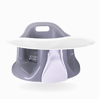 Upseat Baby Floor and Booster Seat with Tray - Grey