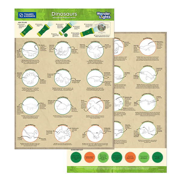 Thames & Kosmos - Wonder Lights: Dinosaurs - Educational Flashlight Projector