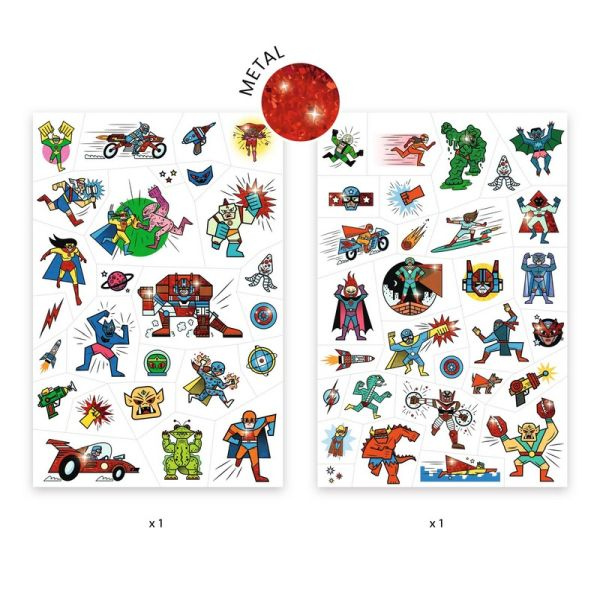 djeco-temporarytattoosheroesvsvillains-pieces