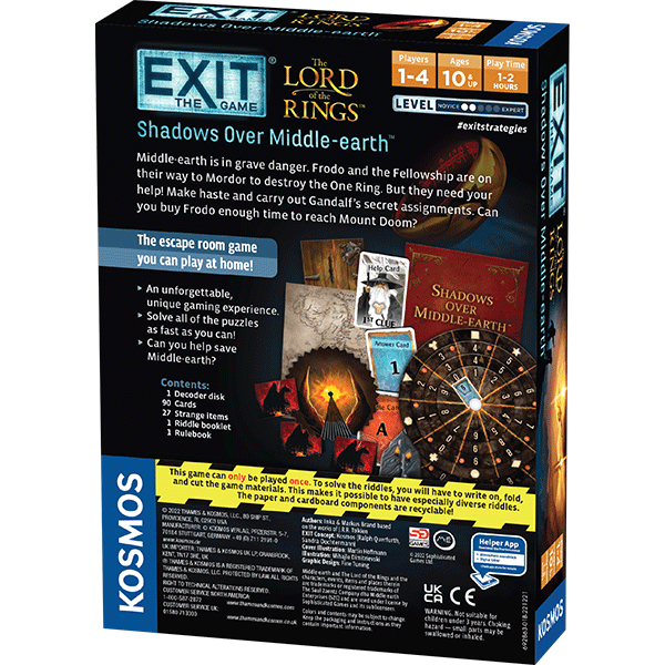 Thames & Kosmos EXIT: The Lord of the Rings - Shadows Over Middle-Earth Table Top Game