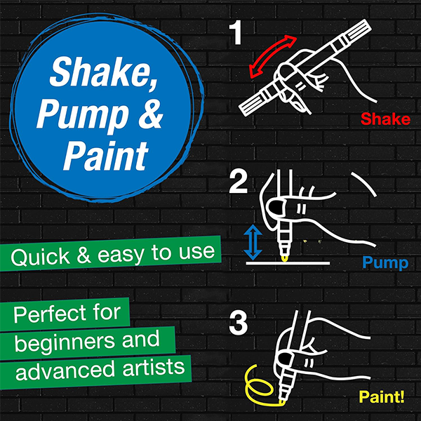 Faber & Castell Black Edition Classic Shake and Paint Acrylic Markers (Box of 6)