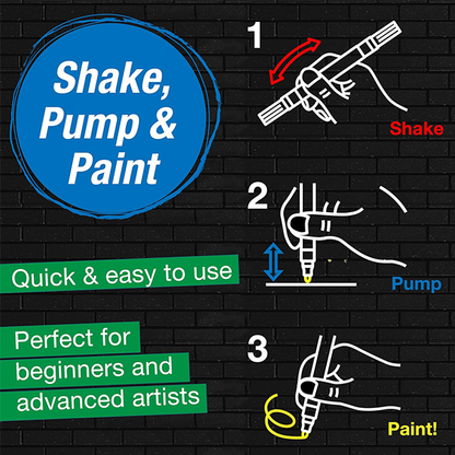 Faber & Castell Black Edition Classic Shake and Paint Acrylic Markers (Box of 6)