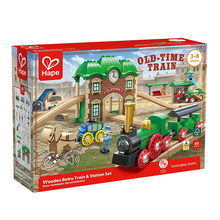 Hape Wooden Retro Train and Station Set