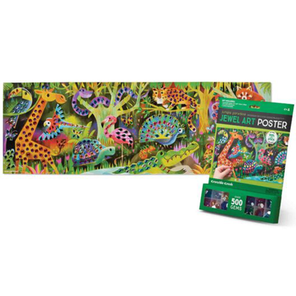 Crocodile Creek Jewel Art Poster Jungle Paradise