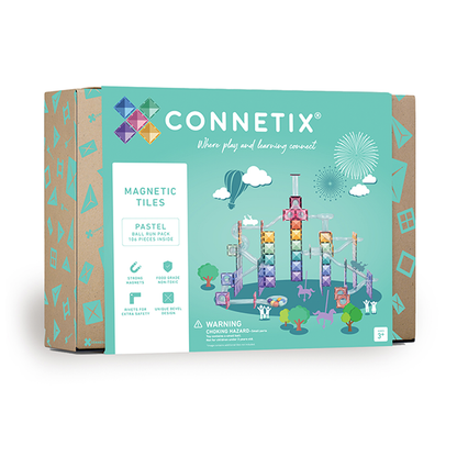 Connetix Magnetic Tiles Pastel Ball Run Pack - 106 Pieces
