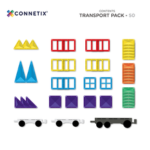 Connetix Magnetic Tiles Rainbow Transport Pack - 50 Pieces
