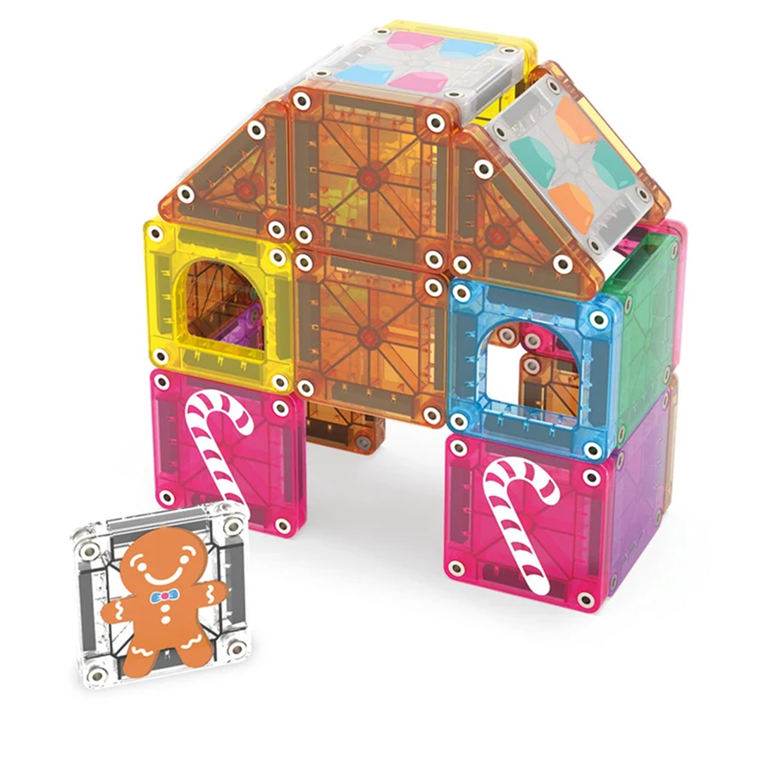Magna-Tiles microMAGS Gingerbread House 24 Piece Travel Set