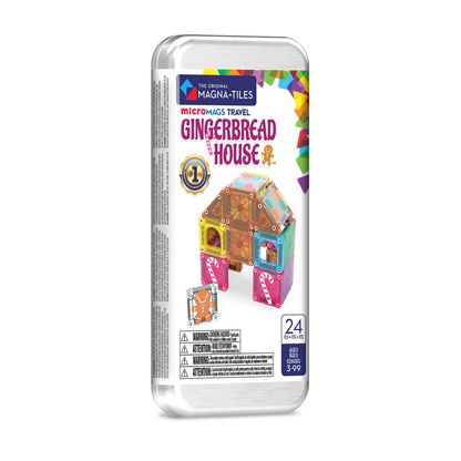 Magna-Tiles microMAGS Gingerbread House 24 Piece Travel Set