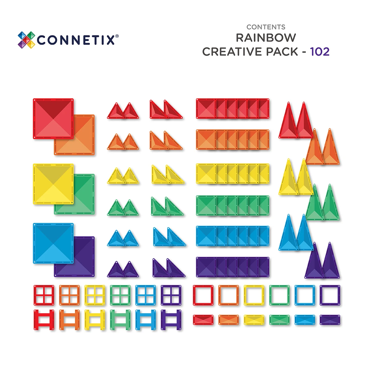 Connetix Rainbow Creative Pack 102-Piece Set