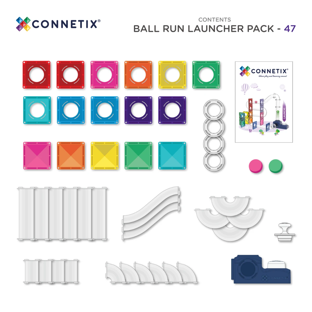 Connetix Ball Run Launcher Pack 47-Piece Set
