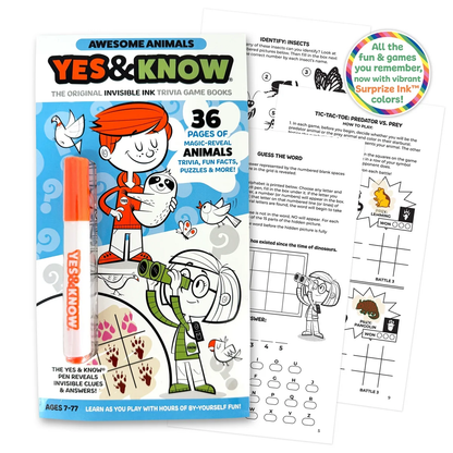 Yes & Know Invisible Ink Game Book Amazing Animals