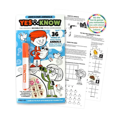 Yes & Know Invisible Ink Game Book Amazing Animals