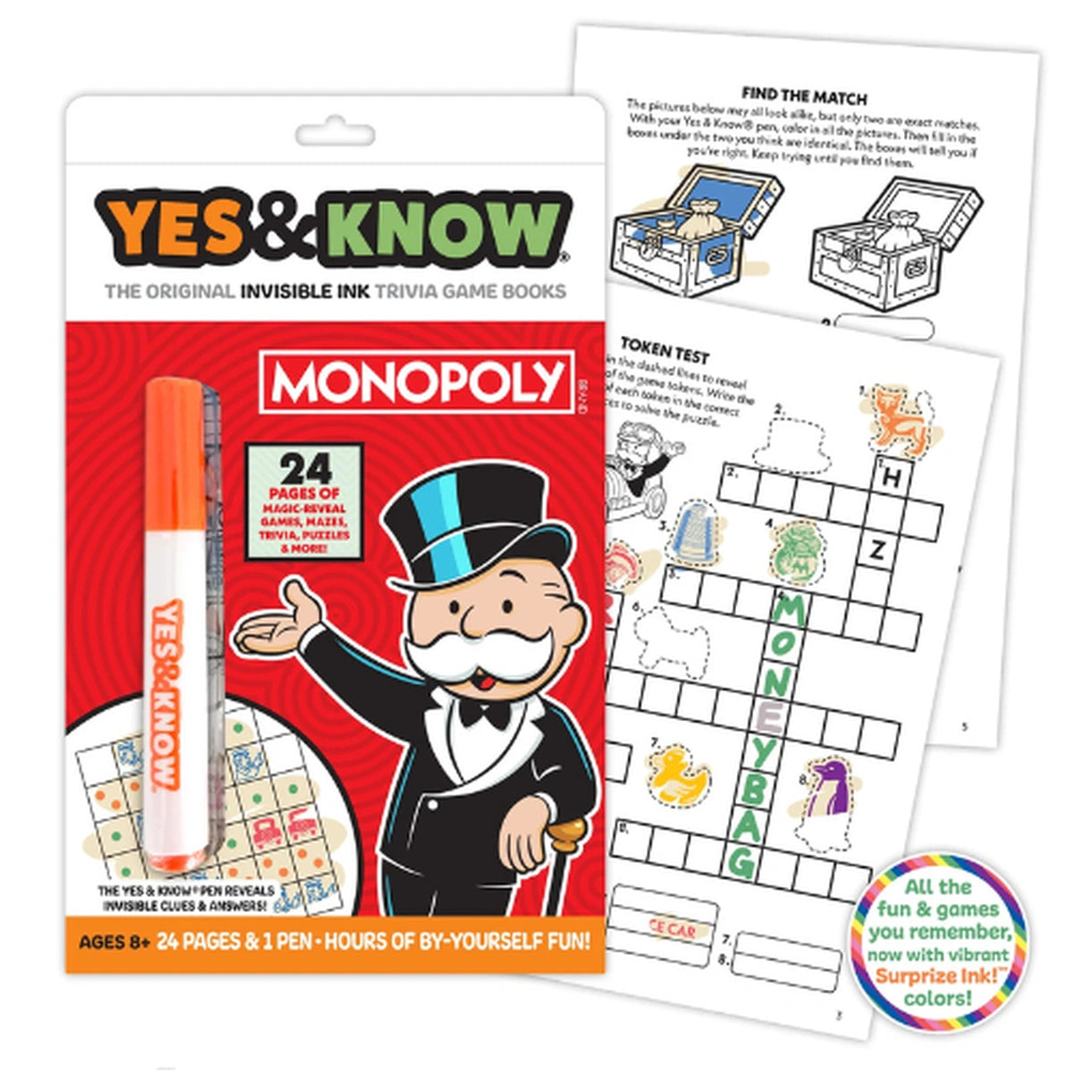Yes & Know Invisible Ink Game Book Monopoly