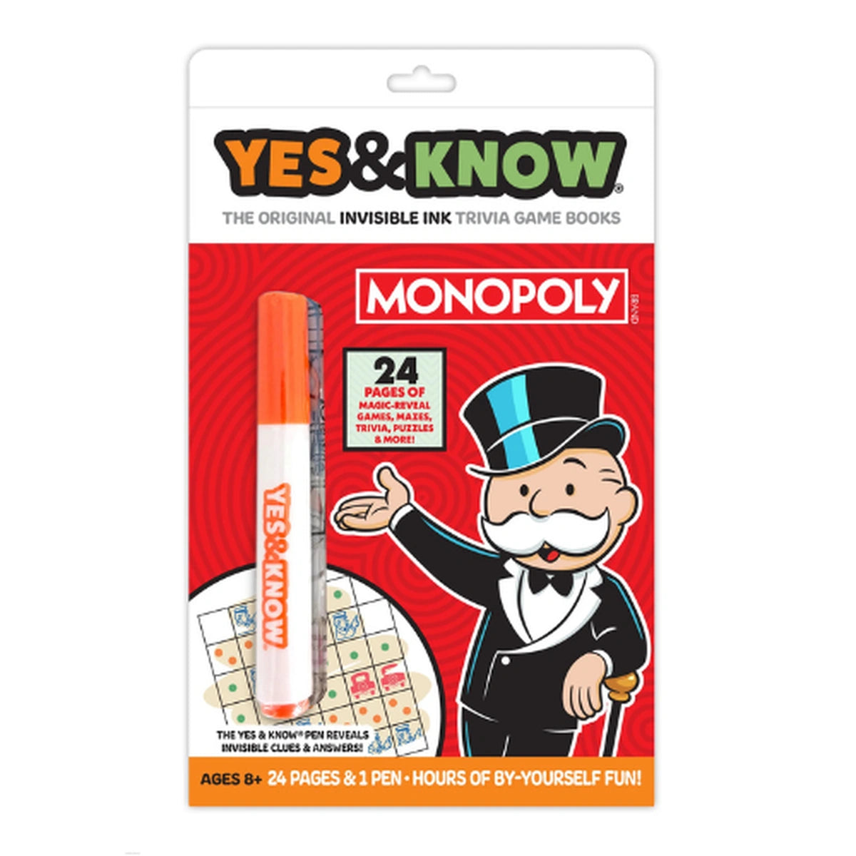 Yes & Know Invisible Ink Game Book Monopoly