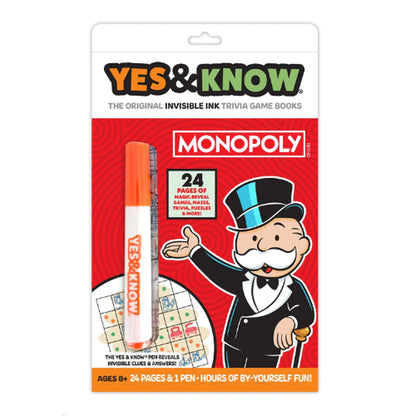 Yes & Know Invisible Ink Game Book Monopoly