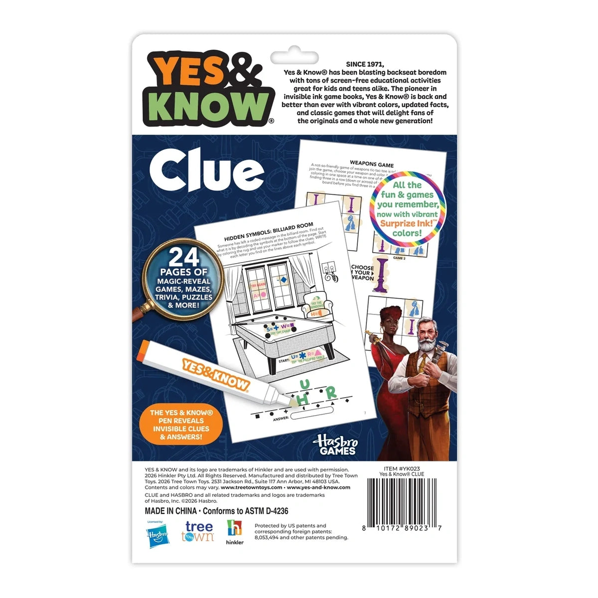Yes & Know Invisible Ink Game Book Clue