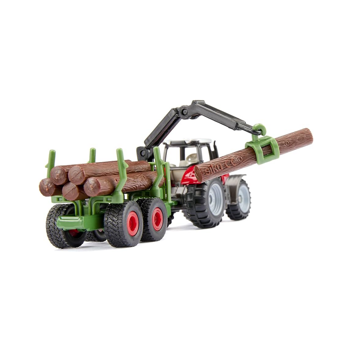 SIKU Massey Ferguson Tractor with Forestry Trailer