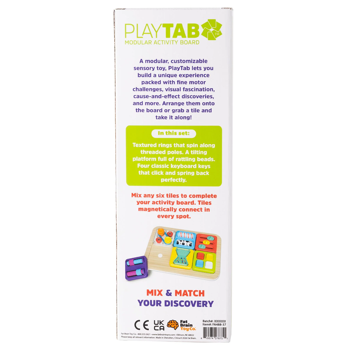 Fat Brain Toys PlayTab Sensory Tile Set 5 Bilingual