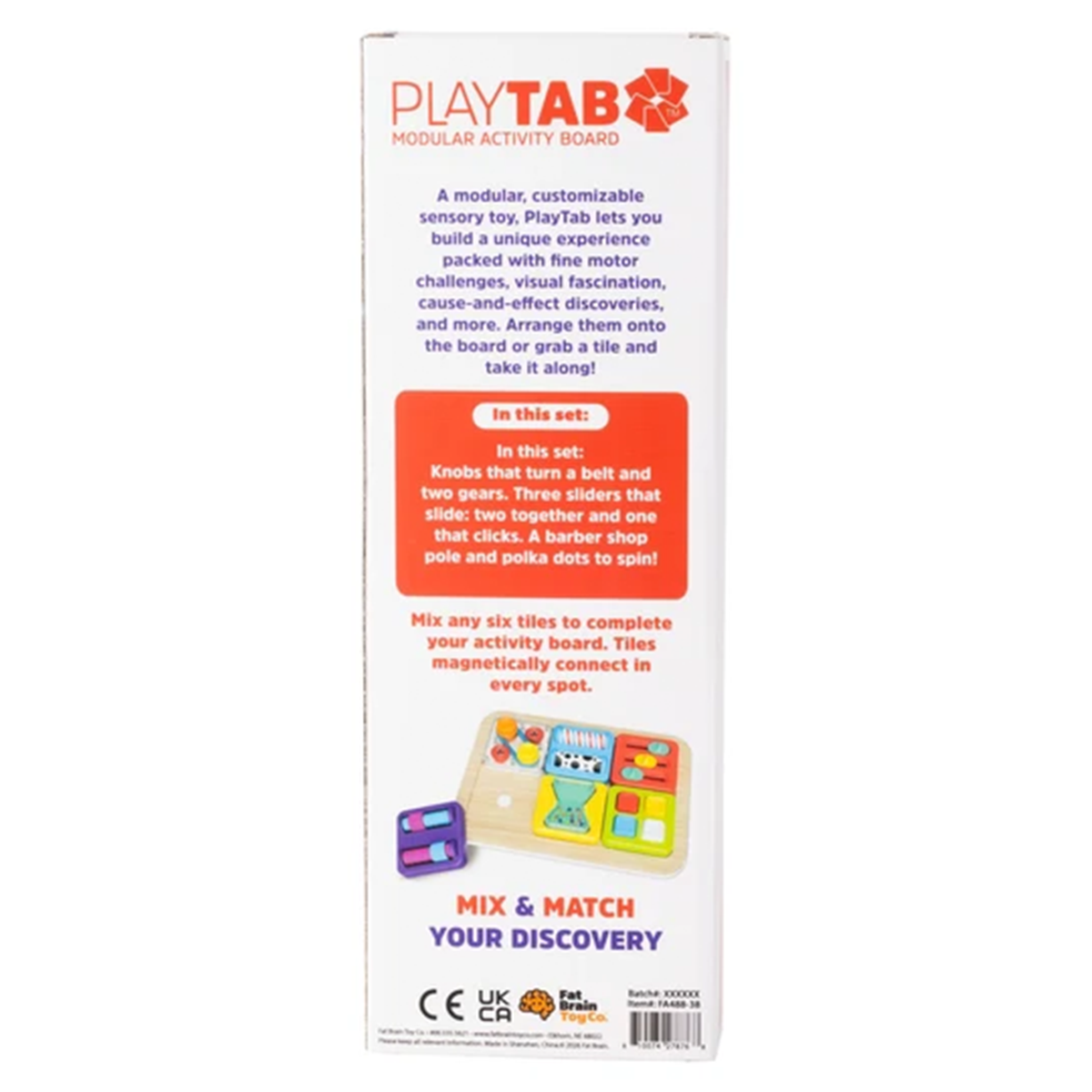 Fat Brain Toys PlayTab Sensory Tile Set 6 Bilingual
