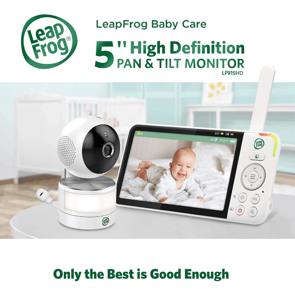 LeapFrog LF915HD 720p Video Baby Monitor with 5 Inch Display and 360 Degree Pan & Tilt Camera