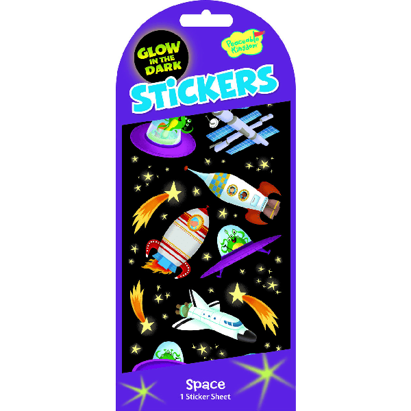 Peaceable Kingdom Glow Stickers - Space